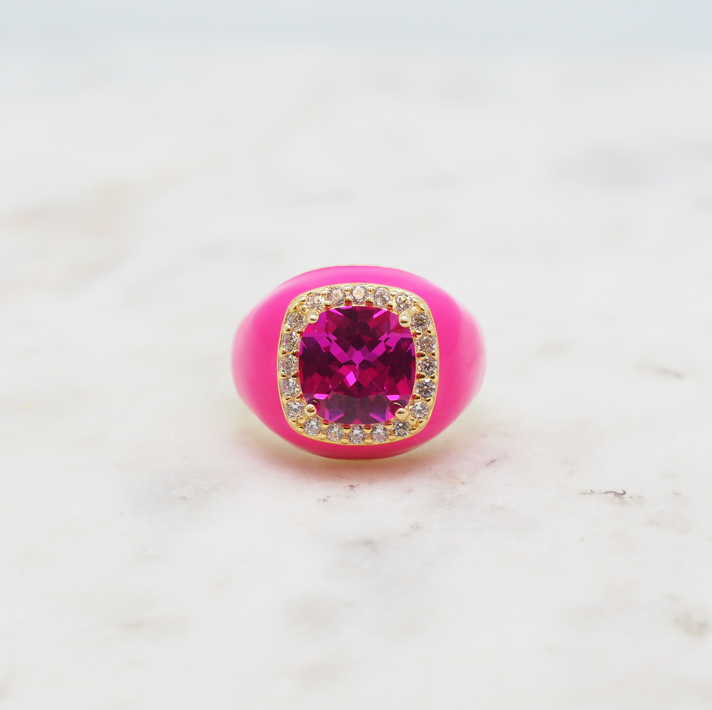 Bague Square rose